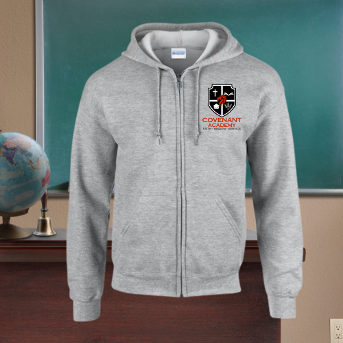 Covenant Academy SWAG Grey Full Zip Hooded Sweatshirt