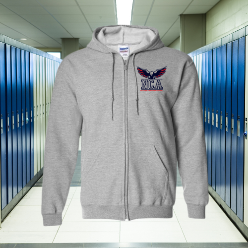 NCA SWAG Grey Full Zip Hooded Sweatshirt