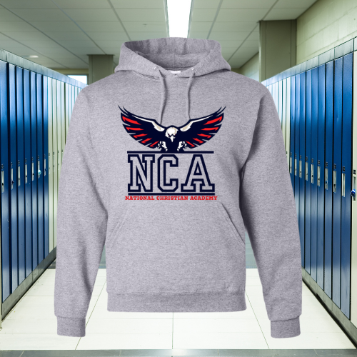 NCA SWAG Grey Hooded Pullover Sweatshirt