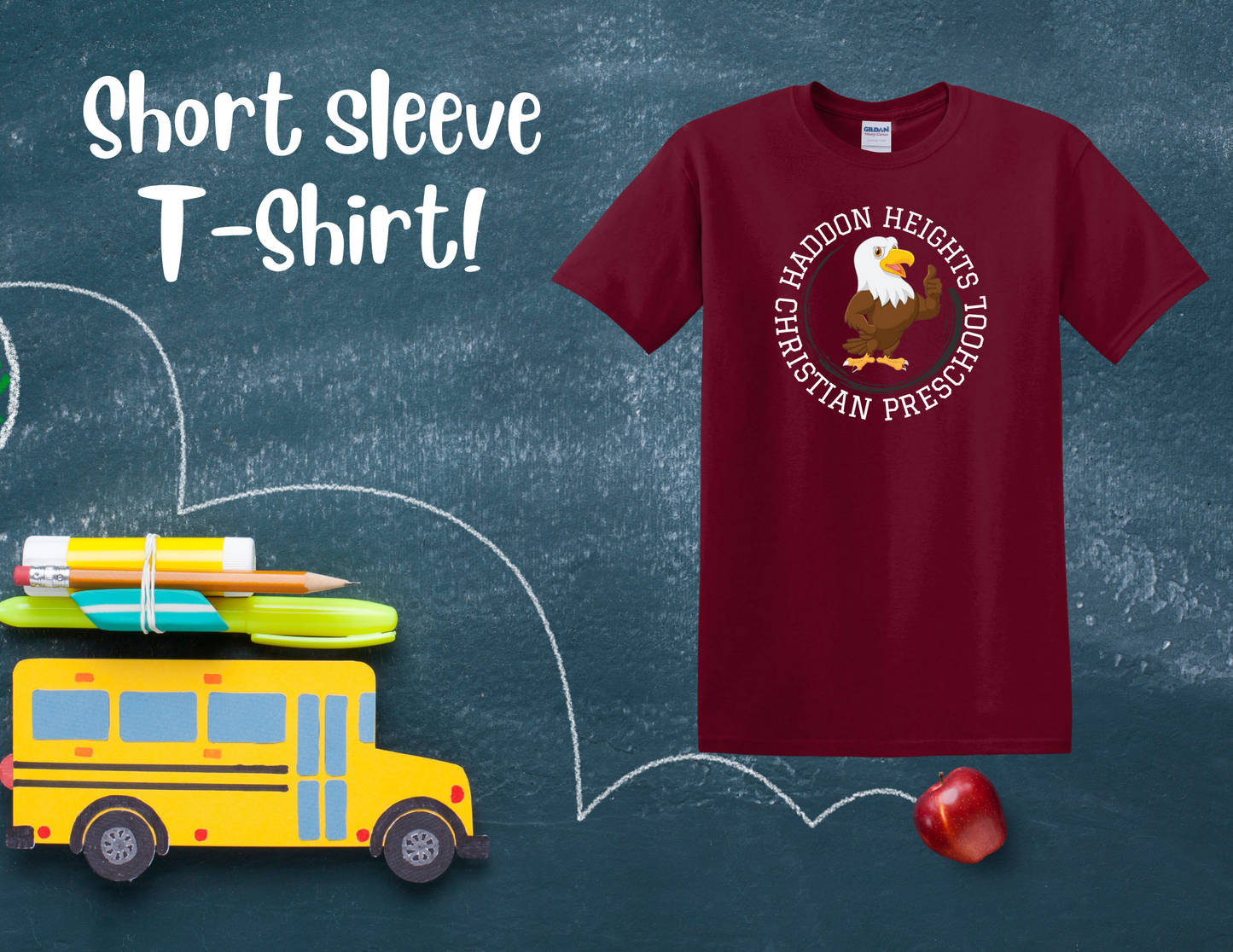 Haddon Heights Christian Preschool Burgundy T-shirt