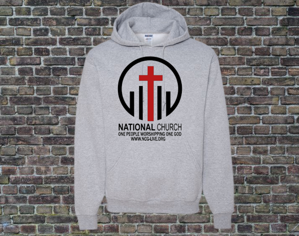 Grey w/ Black & Red NCOG Logo Hooded Sweatshirt