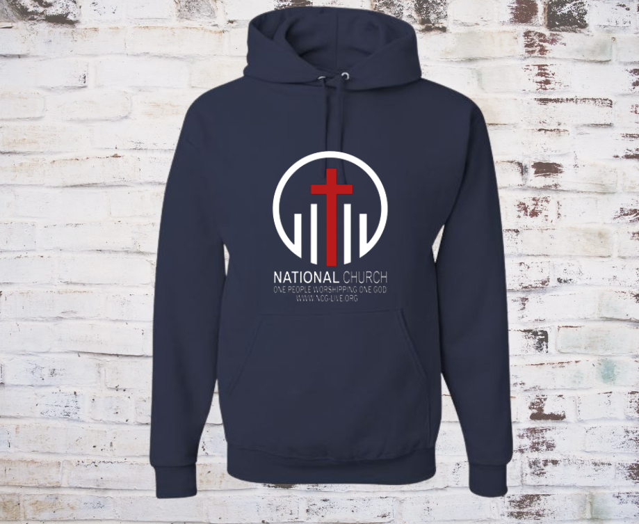 Navy w/White & Red NCOG Logo Hooded Sweatshirt