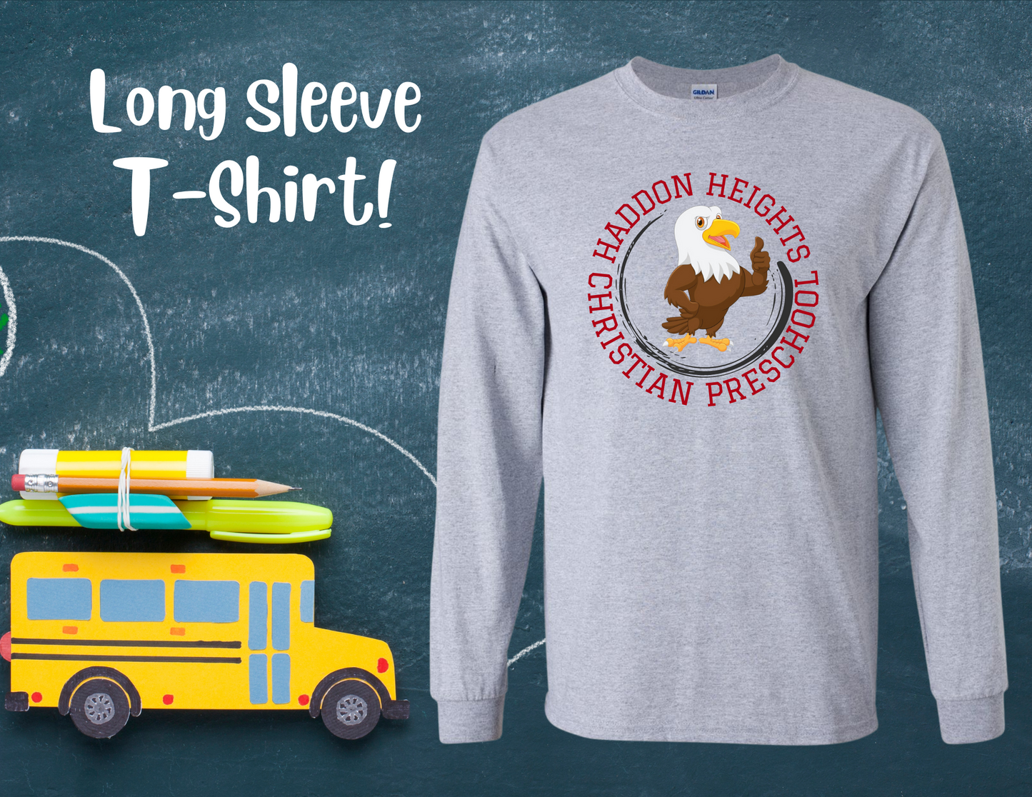 Haddon Heights Christian Preschool Long Sleeve Grey T-shirt