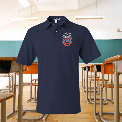 NCA Boys' Blue Uniform Polo Short Sleeve Shirt