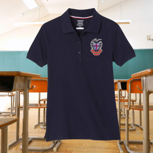NCA Girls' Blue Uniform Polo Short Sleeve Shirt