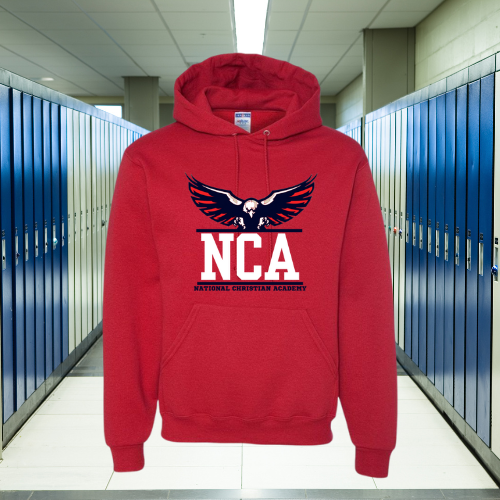 NCA SWAG Red Hooded Pullover Sweatshirt