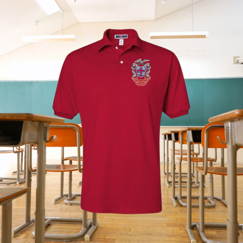 NCA Boys' Red Uniform Polo Short Sleeve Shirt