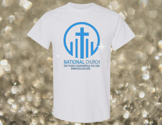 Bling White w/Blue NCOG Logo T-Shirt