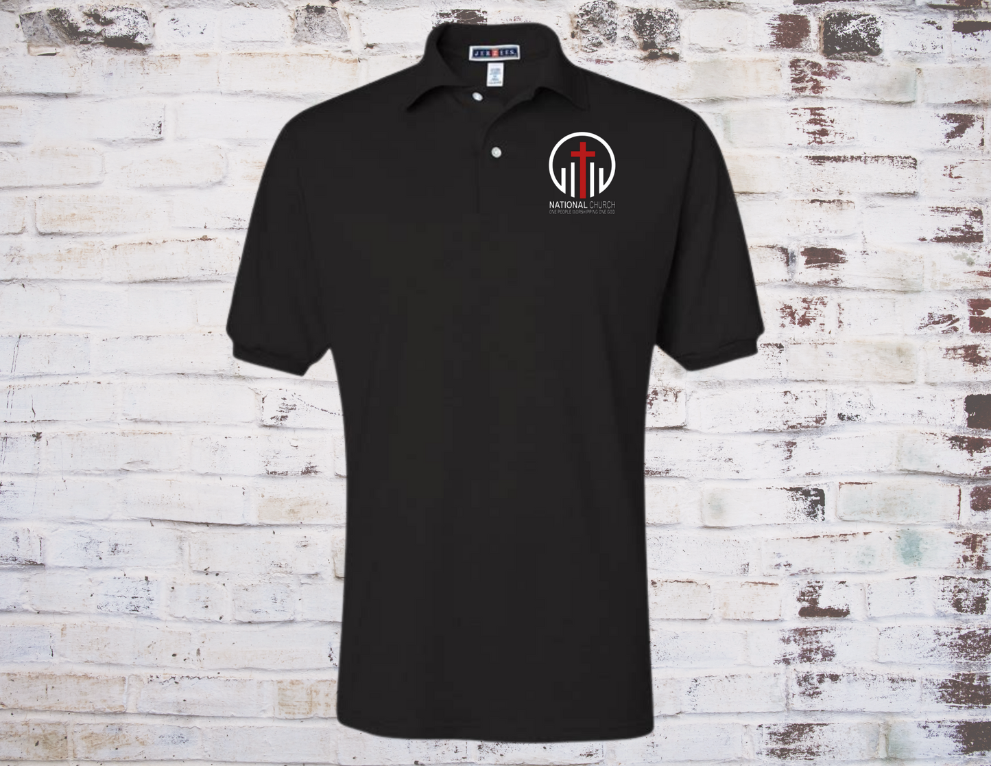 Black NCOG Polo Shirt w/ White & Red Logo