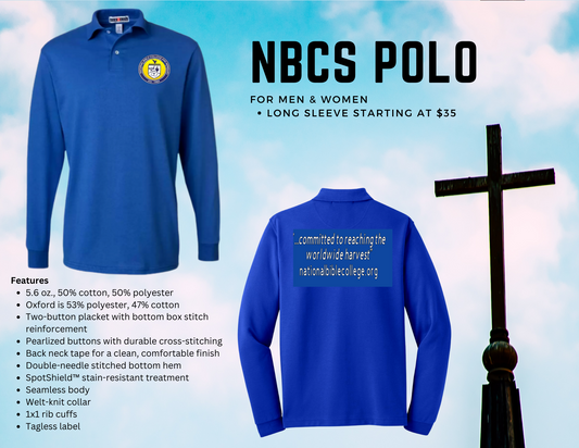 Blue NBCS Long Sleeved Polo Shirt