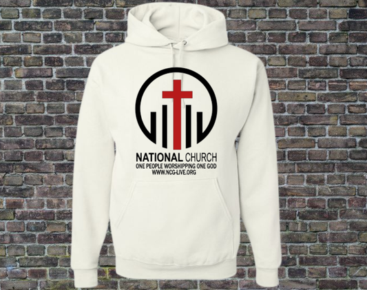 White w/ Black & Red NCOG Logo Hooded Sweatshirt